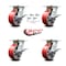 Service Caster 5 Inch Poly on Cast Iron Caster Set with Roller Bearing and Brakes/Swivel Locks SCC-35S520-PUR-RS-SLB-BSL-4 - alternate 1